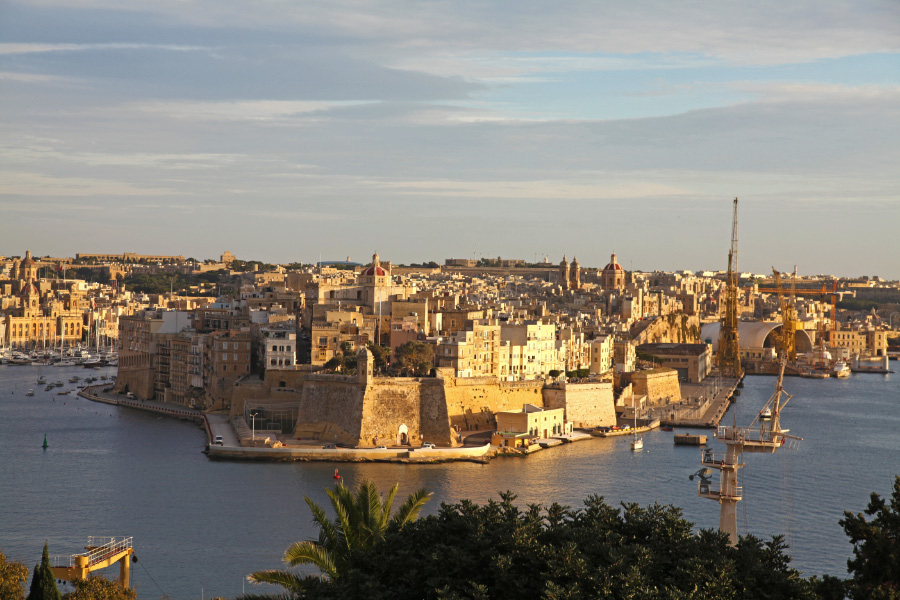 ... view of Senglea from Herbert Ganado Gardens, Valletta